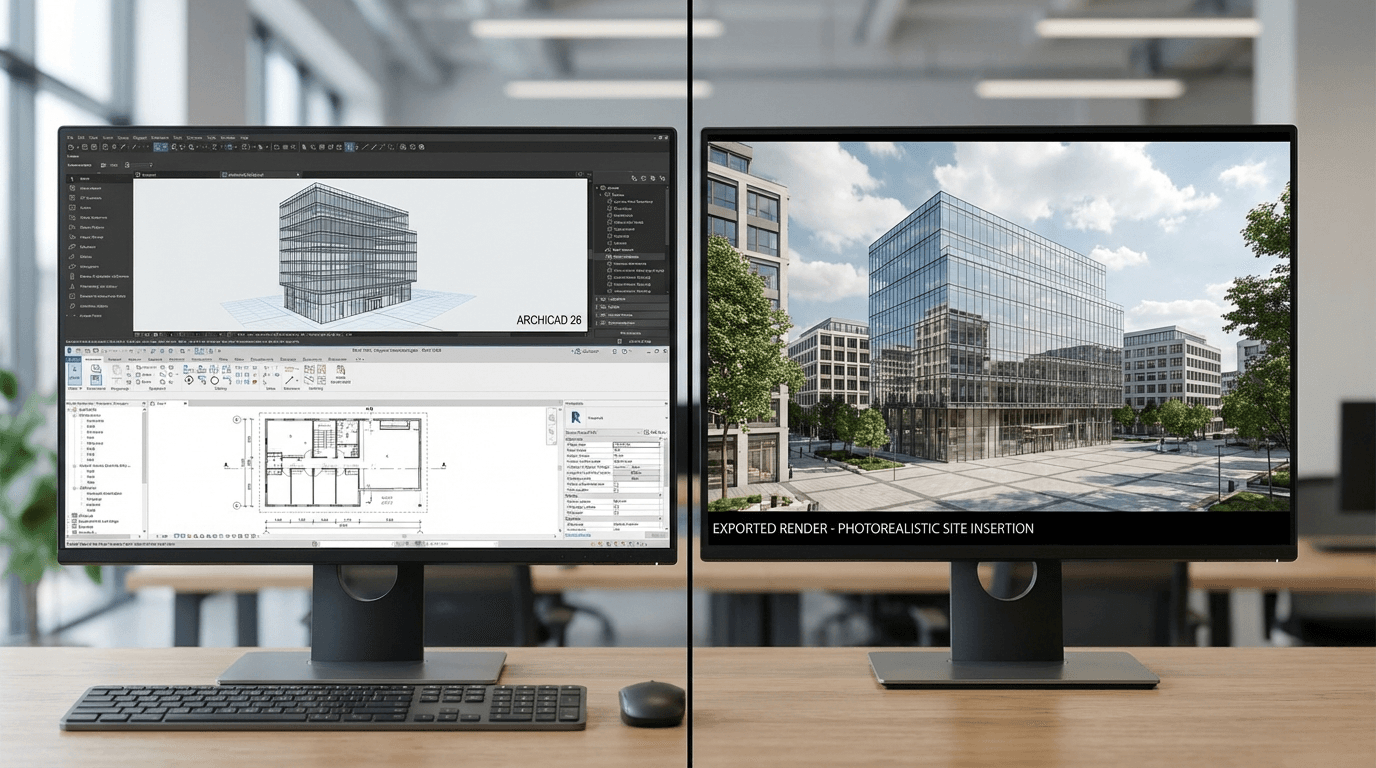 Insertion 3D depuis Archicad, Revit et les logiciels BIM