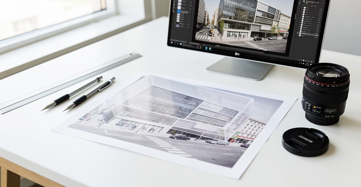 Photomontage architectural avec IA : méthode crédible sur site